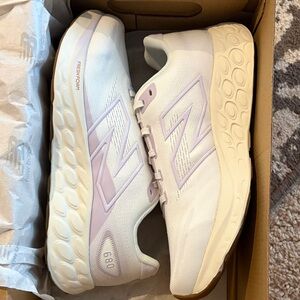 New Balance Women's Running Sneakers in Pale Lavender and White